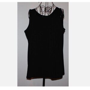 Eileen Fisher Top Stretch Jersey Knit Scoop Neck Tank Black Shirt S NWT Pullover